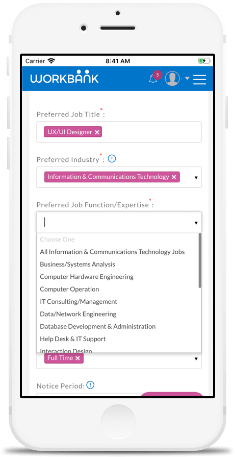 Job Function Preferences Setting in Workbank