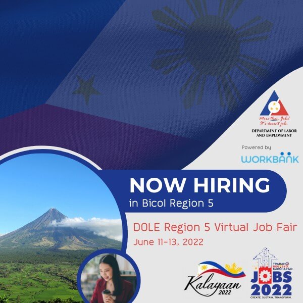 DOLE Bicol 2022 Kalayaan: Online Trabaho, Negosyo, at Kabuhayan (TNK) Job Fair
