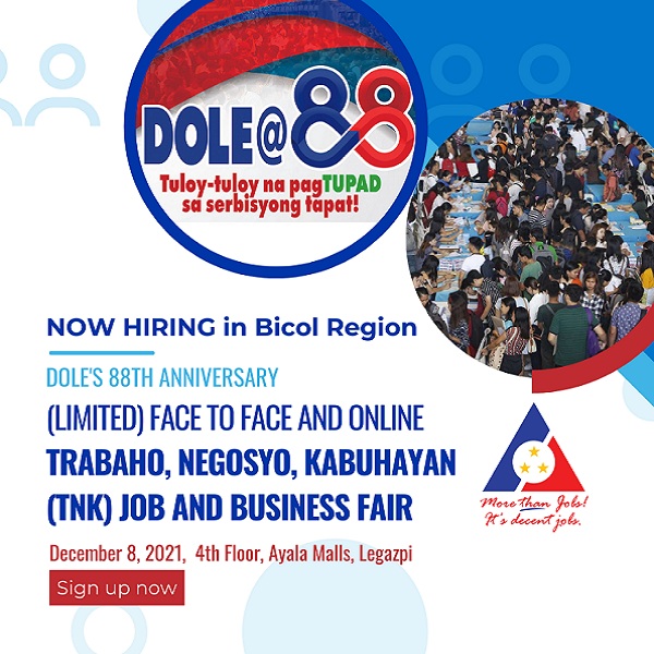 DOLE Region 5 88th Anniversary Job FairEvent Banner